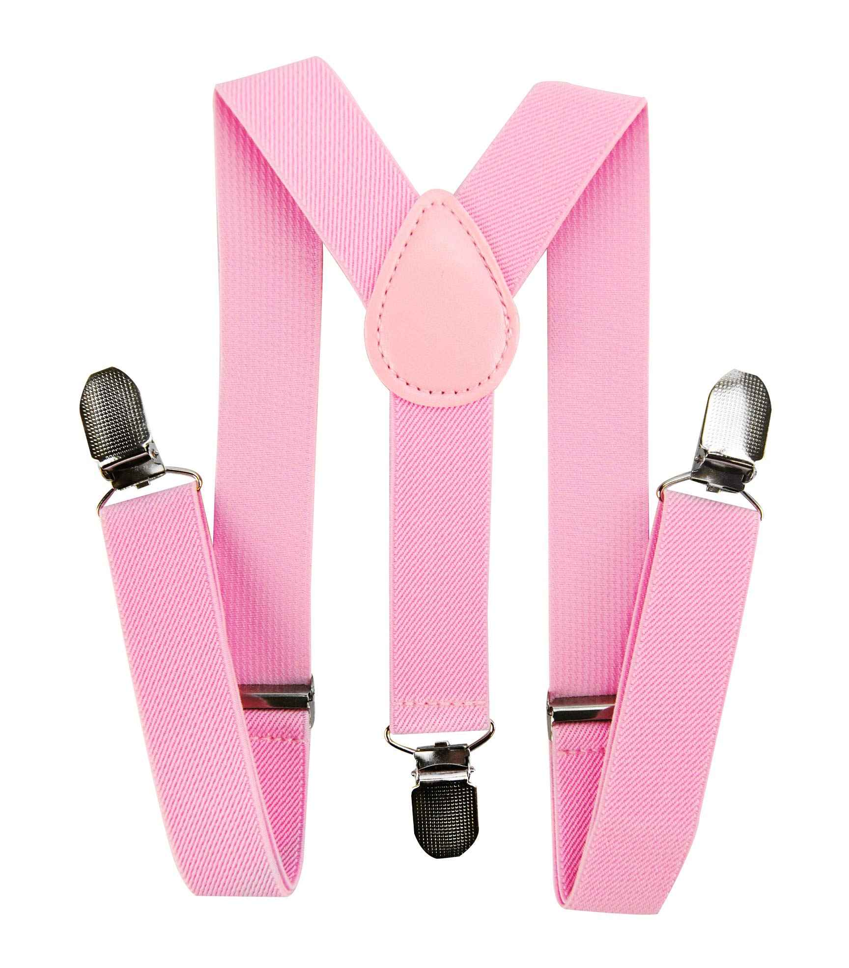 axy HTK25-1 Children's Boys Braces Y Shape Wide 2.5 cm with 3 Strong Clips Can be Combined with Bow Tie Plain Colours