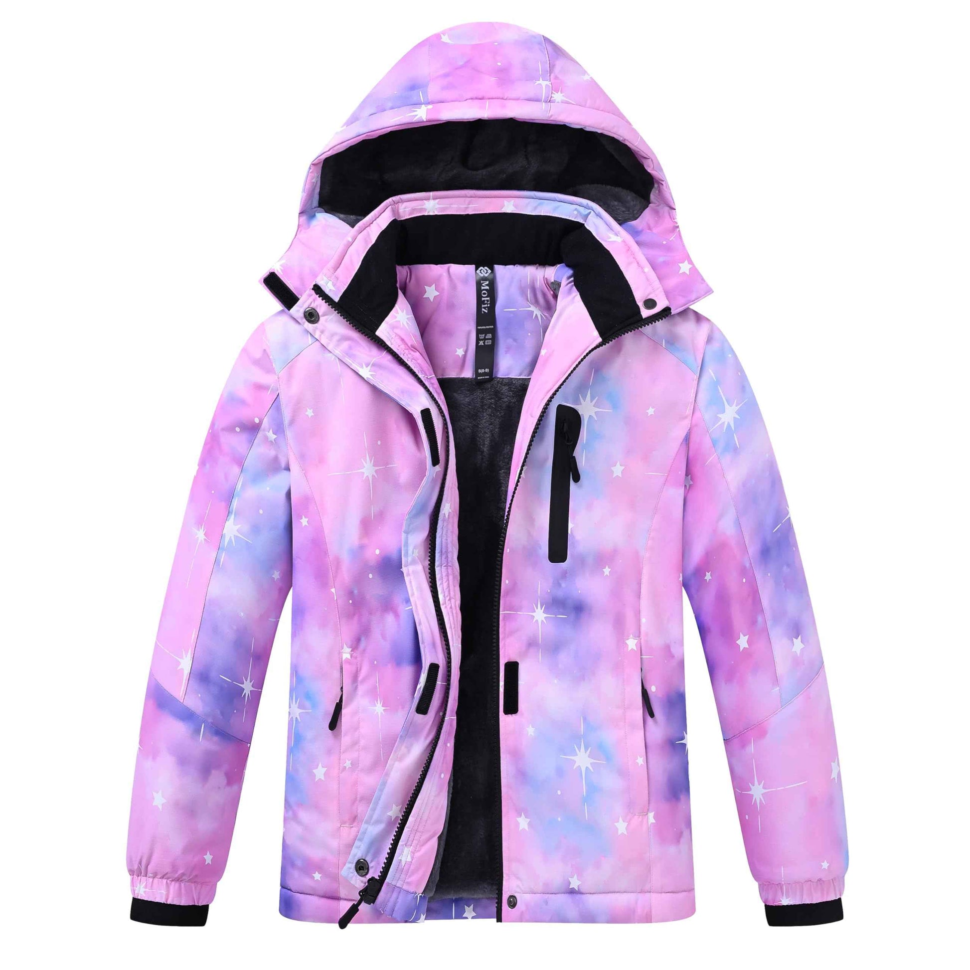 MoFiz Girls' Winter Jacket, Ski Jacket, Children's Softshell Jacket, Fleece Lining, Windproof, Outdoor Jacket with Hood