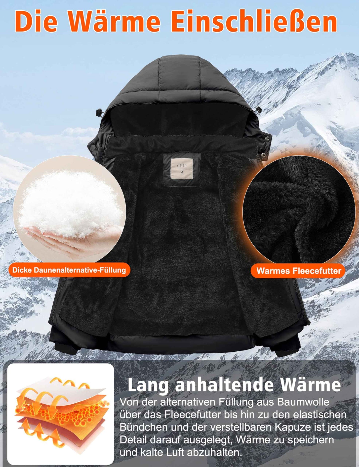 Winter Jacket Boys Girls Kids Jacket Warm Lined Puffer Jackets Children's Jackets Winter with Removable Hood Hiking Jacket