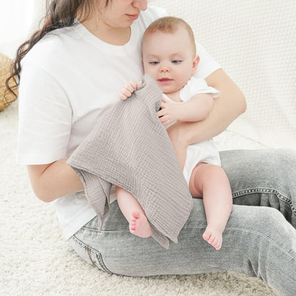 Bearmoss Moltontücher Baby 100% Baumwolle Weiche Spucktücher Baby,Atmungsaktiv und Extrem Saugfähig Musselin Tuch für Saugstark Mulltücher 4er 60x60cm (Brauner Druck)