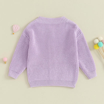 FOMOYUU Strickjacke für Kleinkinder und Neugeborene, Mädchen, langärmelig, Knopfleiste, Sweatshirt, Jacke, Herbst-Outfits
