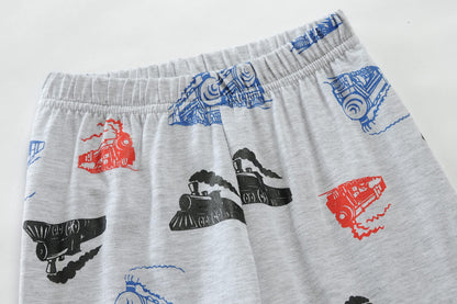 Kinder Jungen Pyjamas Langarm Baumwolle Winter Pyjama Set Feuerwehrauto Dinosaurier Bagger Traktor Zug Zweiteilige Nachtwäsche 1-7 Jahre 92 98 104 110 116 122
