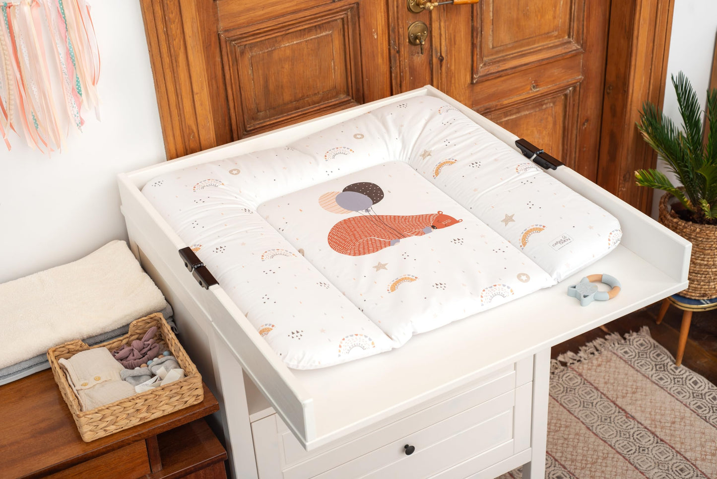 Ceba Baby® weiche Wickelauflage 50x70 cm - Baby Wickelunterlage - Wickeltischauflage für Junge und Mädchen - Wasserdicht, abwaschbar - OEKO-TEX® Standard 100 - Made in EU - Waldfreunde