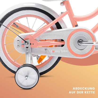 sun baby Mädchenfahrrad 12, 14 und 16 Zoll Radgröße Heart Bike zur Auswahl, mit Abnehmbarer Schubstange, Kinderfahrrad für Mädchen von 2 bis 6 Jahre
