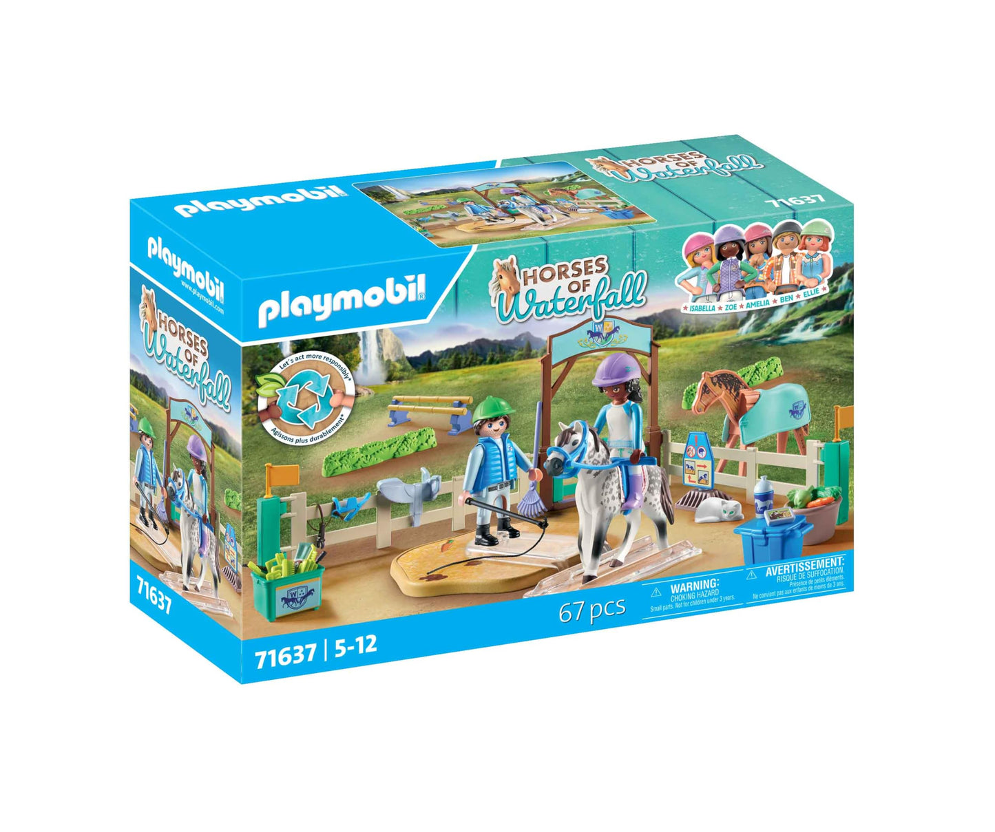 PLAYMOBIL Horses of Waterfall 71351 Waterfall Ranch, magisches Wasserfall-Paradies für Pferdefreunde, nachhaltiges Spielzeug für Kinder ab 5 Jahren