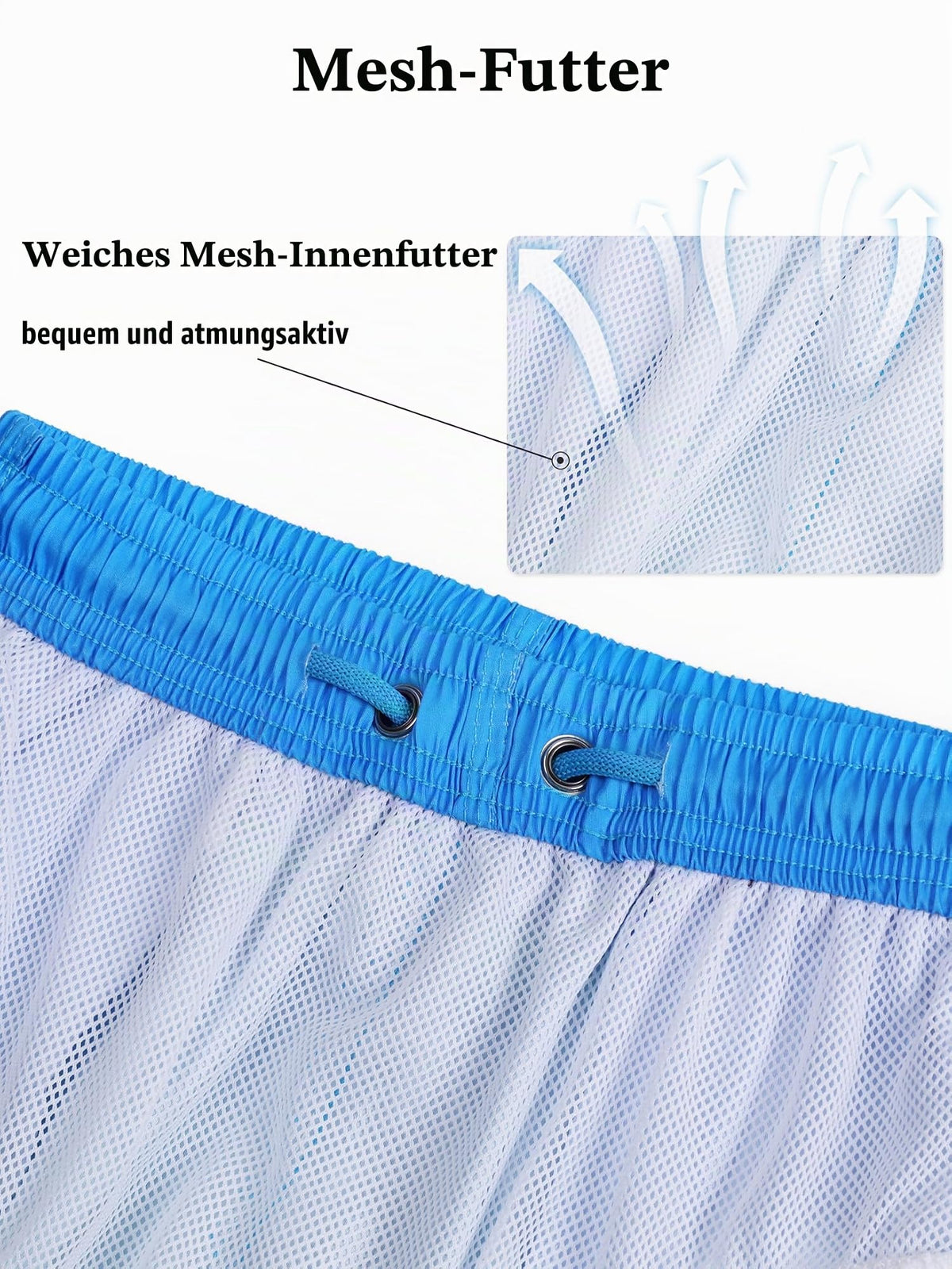 Badehose Jungen Farbverlauf Badeshorts mit Meshfutter und Verstellbarem Tunnelzug