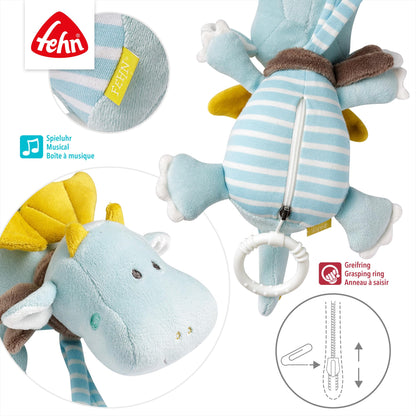 Fehn Spieluhr Baby Einschlafhilfe Schaf - Kuscheltier mit sanfter Einschlafhilfe Melodie "Guten Abend, gut´ Nacht" - Babyspielzeug für Unterwegs und Zuhause - Musikspielzeug für Babys und Kleinkinder