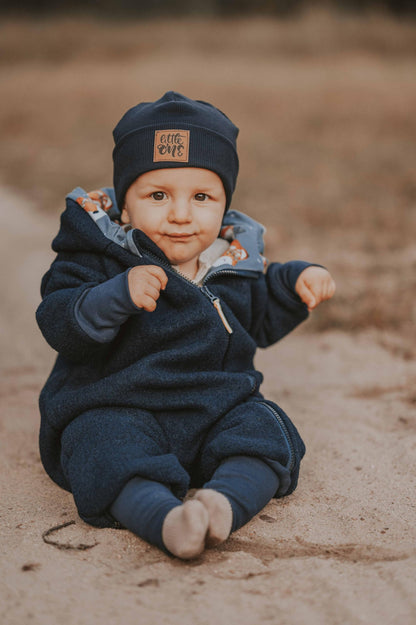 Fuchs & Kiwi Walkoverall Baby Boys - Natural Virgin Wool & Jersey Lining - Oeko-Tex, Skin-Friendly - Handmade in Berlin - Wool Walk Overall Baby & Toddler - Winter & Autumn