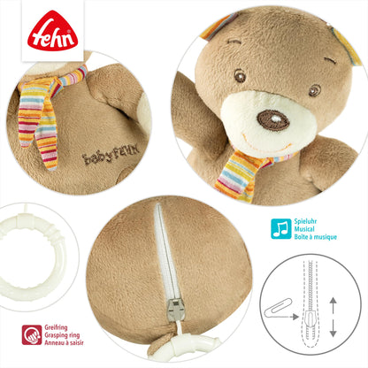 Fehn Mini-Spieluhr Fee – Kuscheltier & Einschlafhilfe: Aufzieh-Spieluhr mit sanfter Melodie „Schwanensee“ beruhigt in jeder Situation – für Babys und Kleinkinder ab 0+ Monaten