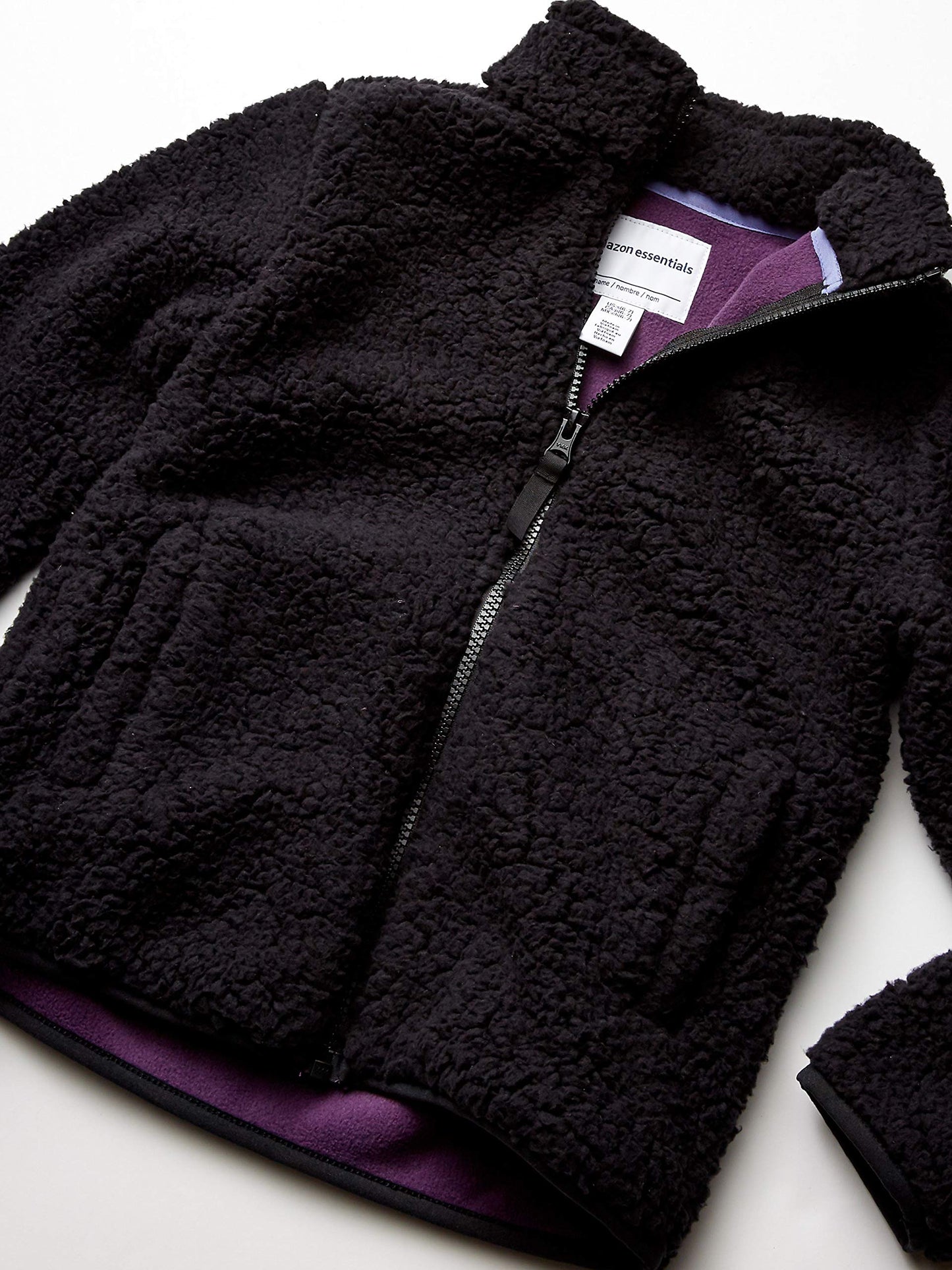 Amazon Essentials Mädchen Sherpa-Fleecejacke mit durchgehendem Reißverschluss