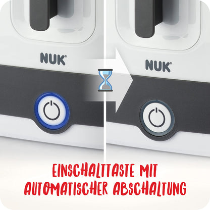 NUK Perfect Match Complete Feeding Set | Ab 0 Monate | Vario Express-Sterilisator, 4 Babyflaschen, Flaschenwärmer, Flaschenbürste und mehr | Regenbogen | 8 Stück