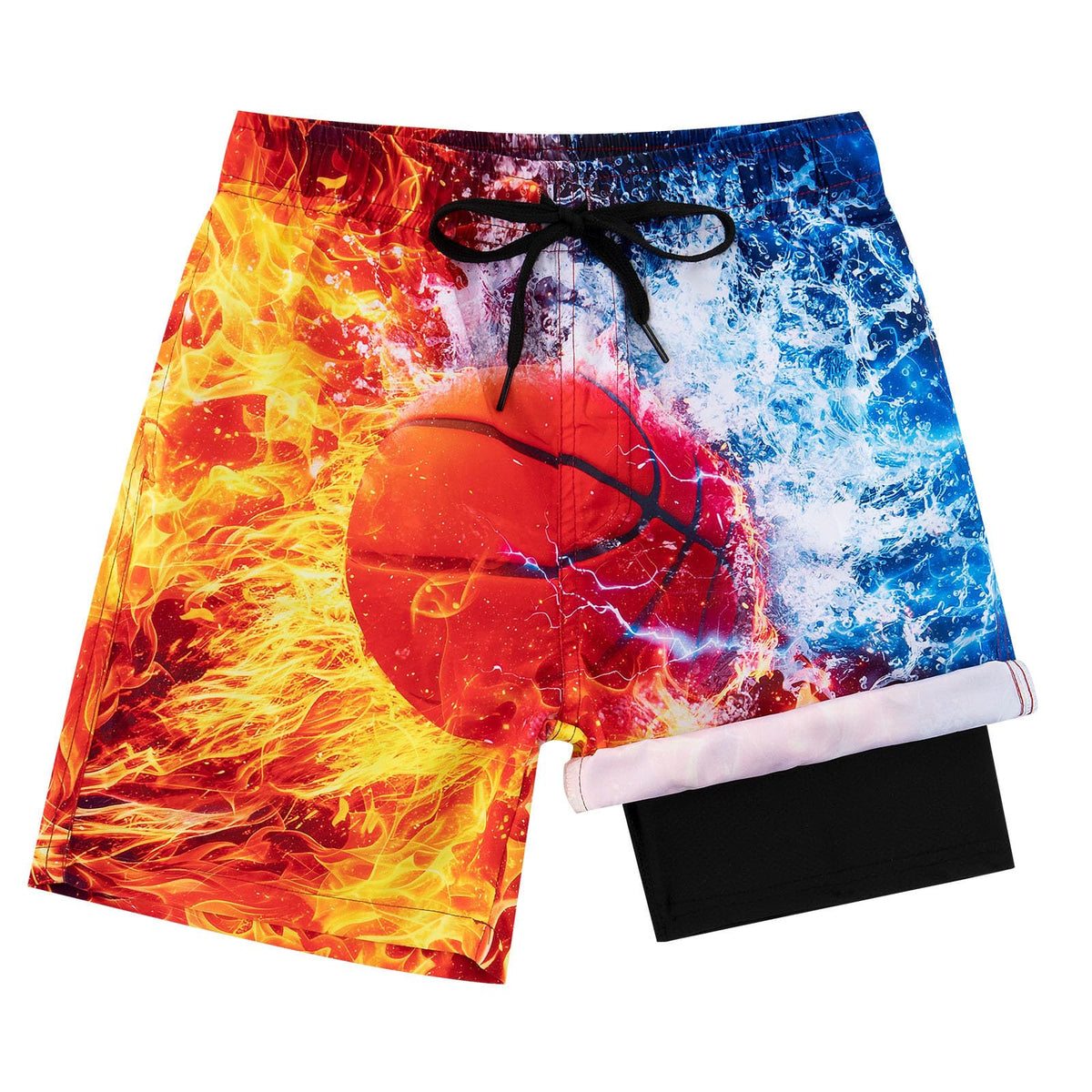 Fanient Badehose Jungen Schwimmshorts - 2 in 1 Badeshorts mit Kompression Liner für optimalen Komfort