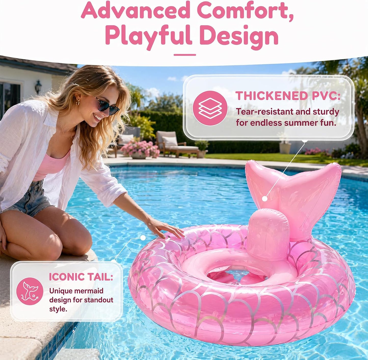 Baby Schwimmring, Baby Schwimmen Ring, Schwimmhilfe mit Schwimmsitz, Schwimmreifen für Kleinkind von 6 Monate bis 48 Monate, Schwimmlernhilfe für Mädchen und Jungs