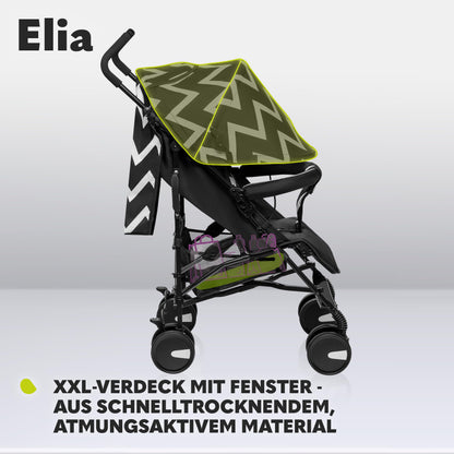 LIONELO Elia Buggy Small Foldable Pushchair up to 15 kg, Back and Footrest Adjustment, Rear Wheel Brake, Mosquito Net, Shopping Basket - Meloni2