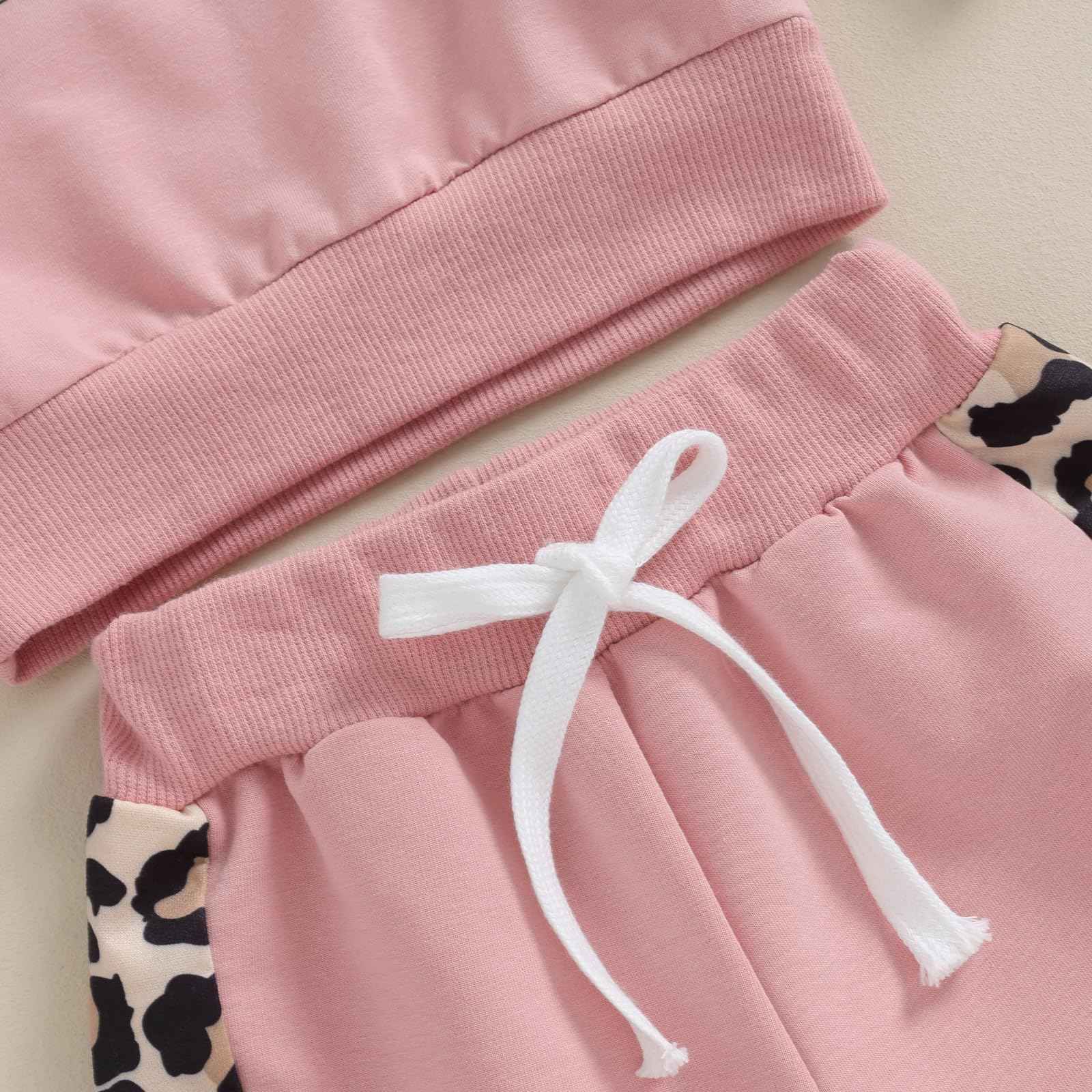 Geagodelia Baby Girl Clothing Outfit Set Long Sleeve Sweatshirt + Leopard Trousers Newborn Soft Baby Set Mama's Mini 2-Piece
