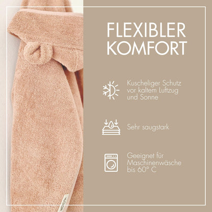 MOYO Baby Badeponcho Mit Hasenohren in Rosé I Kinder Badetuch Für 0-3 Jahre I Weicher Poncho Aus 100% Frottee-Baumwolle I Waschbares Kapuzenhandtuch I 68x56cm