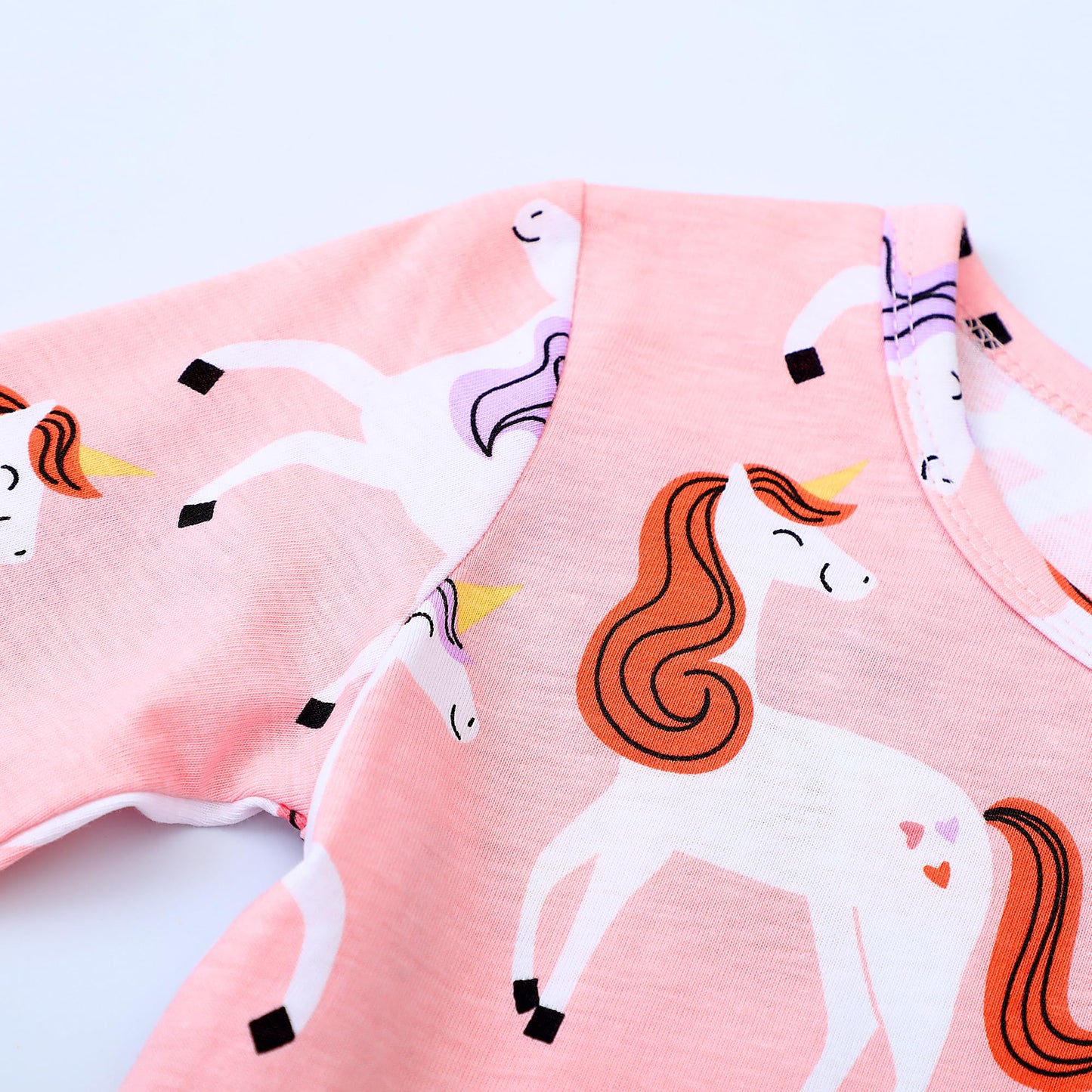 FILOWA Kleider für Mädchen Kinder Einhorn Blumen Stickerei Herz Druck Tier Sommerkleid Cartoon Kinderkleider Embroider Baumwolle Mädchenkleid Lange/Ärmellos Lässige Geburtstag Kinderkleidung,Gr.92-128