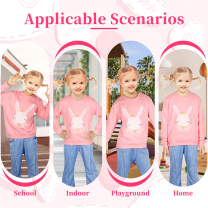 Baogaier Sweatshirt Mädchen Pullover Baumwolle Leichtgewicht Casual Sport Langarmshirt Pailletten Pelzig Tierdruck Kinder Kleidung Langarm Rundhalsausschnitt Tops 2-7 Jahre, Gr.92-122