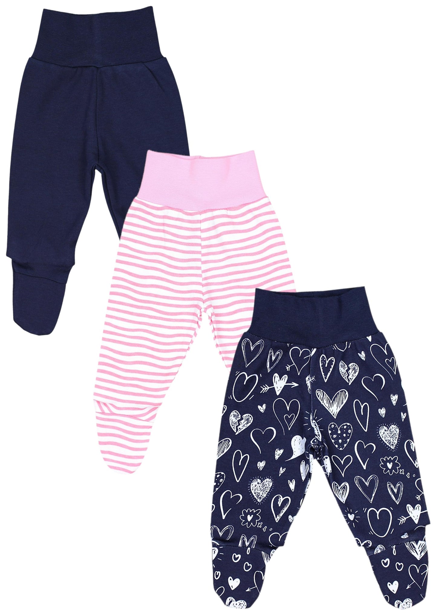 TupTam Baby Girl’s Romper suit with feet, pack of 3