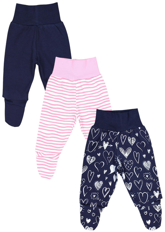 TupTam Baby Girl’s Romper suit with feet, pack of 3