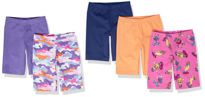 Amazon Essentials Mädchen Midi-Radshorts (Früher Spotted Zebra), 5er-Pack