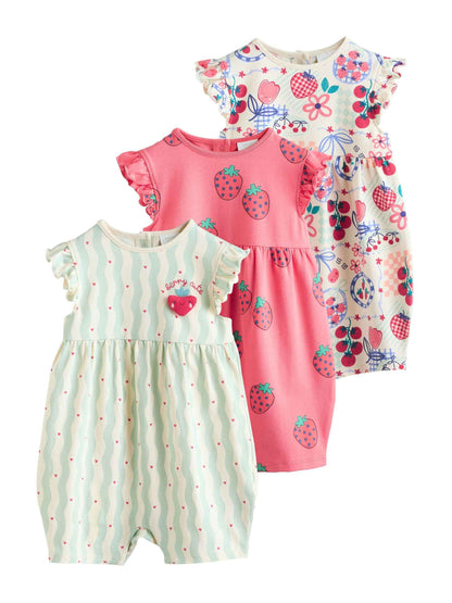NEXT Baby Mädchen Strampelanzüge im 3er-Pack