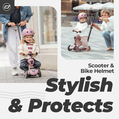 Scoot and Ride Baby Helmet with Adjustable Straps - Matte Finish - Small and Medium - Includes LED Safety Light and Soft Fleece Padding for Extra Protection
