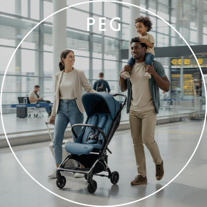 PEG Leichter Buggy Volo mit Regenschutz, Handgepäckgröße, Flugzeuggeeignet, Kompakt, Ab Geburt bis 22 kg, Reisetasche Inklusive, Malva