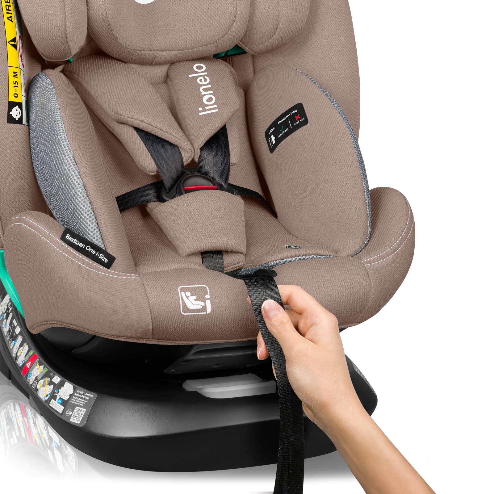 LIONELO Bastiaan i-Size One 360o drehbarer Autositz für Kinder von 40-150 cm, Montage in Fahrtrichtung und entgegen der Fahrtrichtung möglich, ISOFIX Pas TopTether Einstellbare Rückenlehne - Meloni2