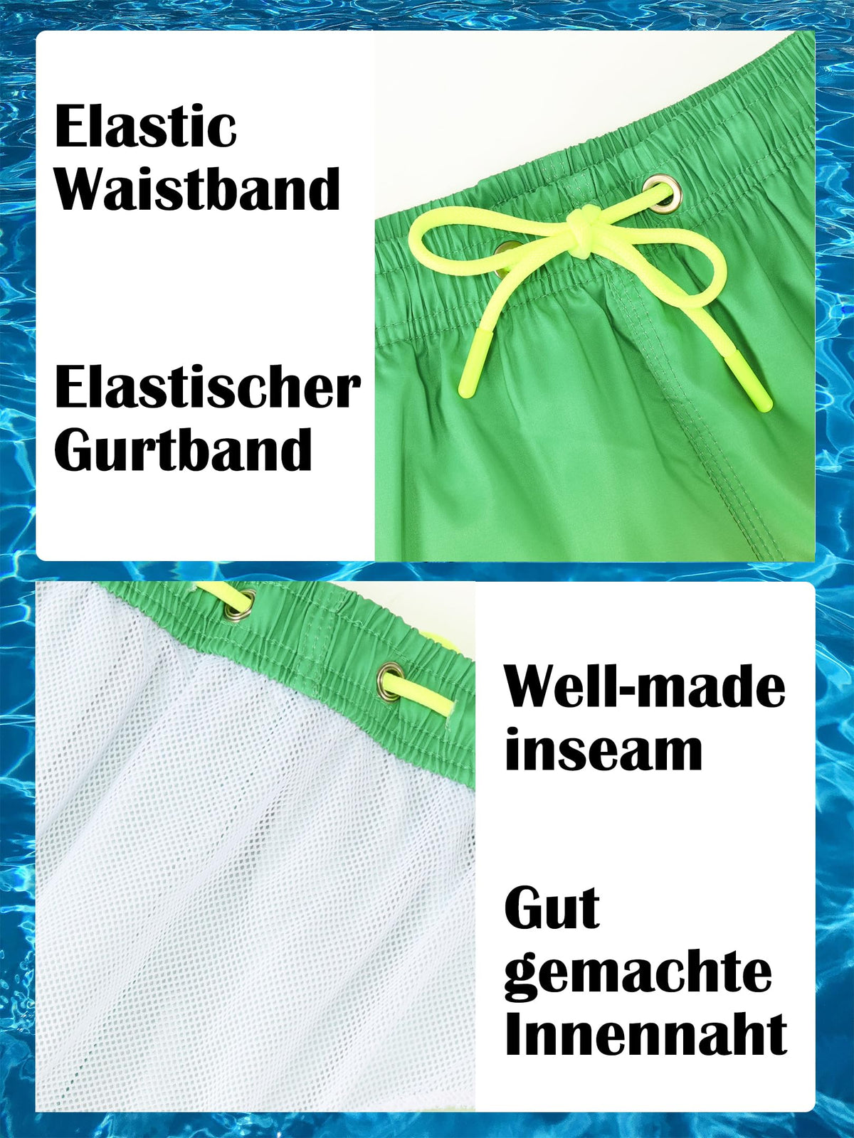 Badehose Jungen Farbverlauf Badeshorts mit Meshfutter und Verstellbarem Tunnelzug