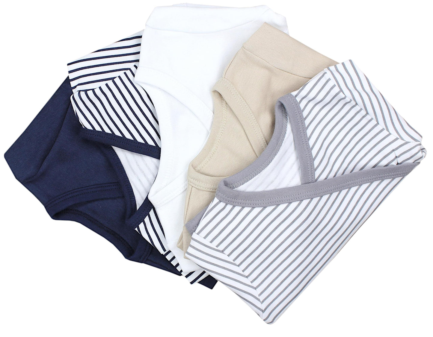 TupTam Baby Jungen Langarm Wickelshirt Baumwolle 5er Set