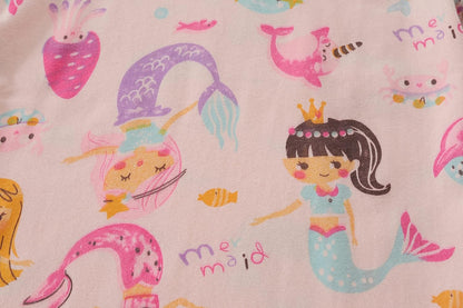 EULLA Kinder Schlafanzüge Mädchen Langarm Winter Pyjama Set Baumwolle Meerjungfrau Einhorn Prinzessin Katze Dino Zweiteilig Nachtwäsche 92 98 104 110 116 122