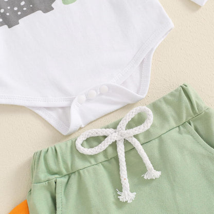 Hallo Ich bin neu hier Neugeborene Baby Jungen Kleidung Set Dinosaurier Print Langarm Bodysuit und Hosen Baumwolle Baby Kleidung Set Herbst Winter Kleidung Sets für Baby Jungen Outfits