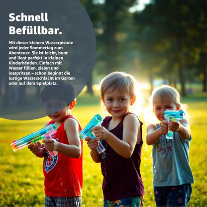 3er Wasserpistolen Set - ca. 15 cm mit großer Reichweite Wasserspritzpistole Spritzpistole klein mini für Kinder