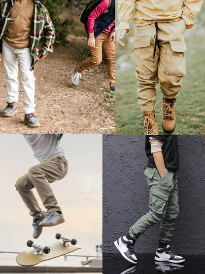 CAMLAKEE Jungen Jogger Hose aus Twil Cargohose mit elastischem Bund
