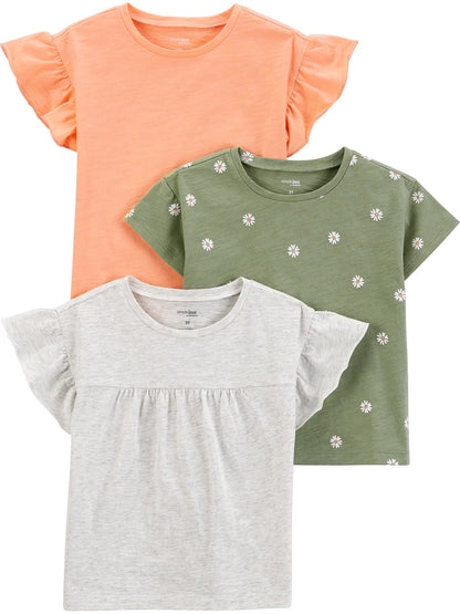 Simple Joys by Carter's Baby-Mädchen Fashion-t-Shirts (3er Pack)