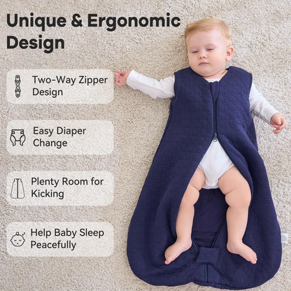 Unnivoll Baby Winter Sleeping Bag, 2.5 Tog, Baby Sleeping Bag, 0-6 Months, Cotton Baby Sleeping Bag, Newborn Winter Sleeping Bag, Baby, Warm and Soft, 67 cm, for Boys and Girls, Green