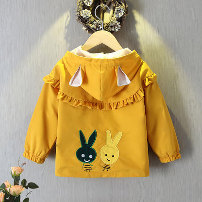 Amur Leopard Kinder Mädchen Übergangsjacke mit Kapuze Frühling Herbst Windjacke Atmungsaktiv Outdoorjacke