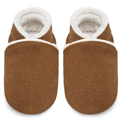 IceUnicorn Baby's Crawling Shoes, Winter First Walking Shoes, Baby Lined Leather Shoes, Soft Leather, Suede Soles, Leather Slippers