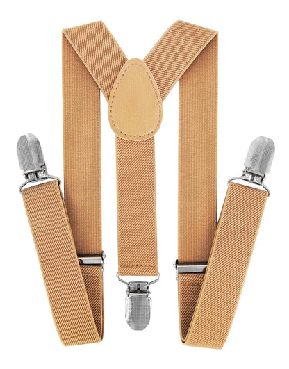 axy HTK25-1 Children's Boys Braces Y Shape Wide 2.5 cm with 3 Strong Clips Can be Combined with Bow Tie Plain Colours