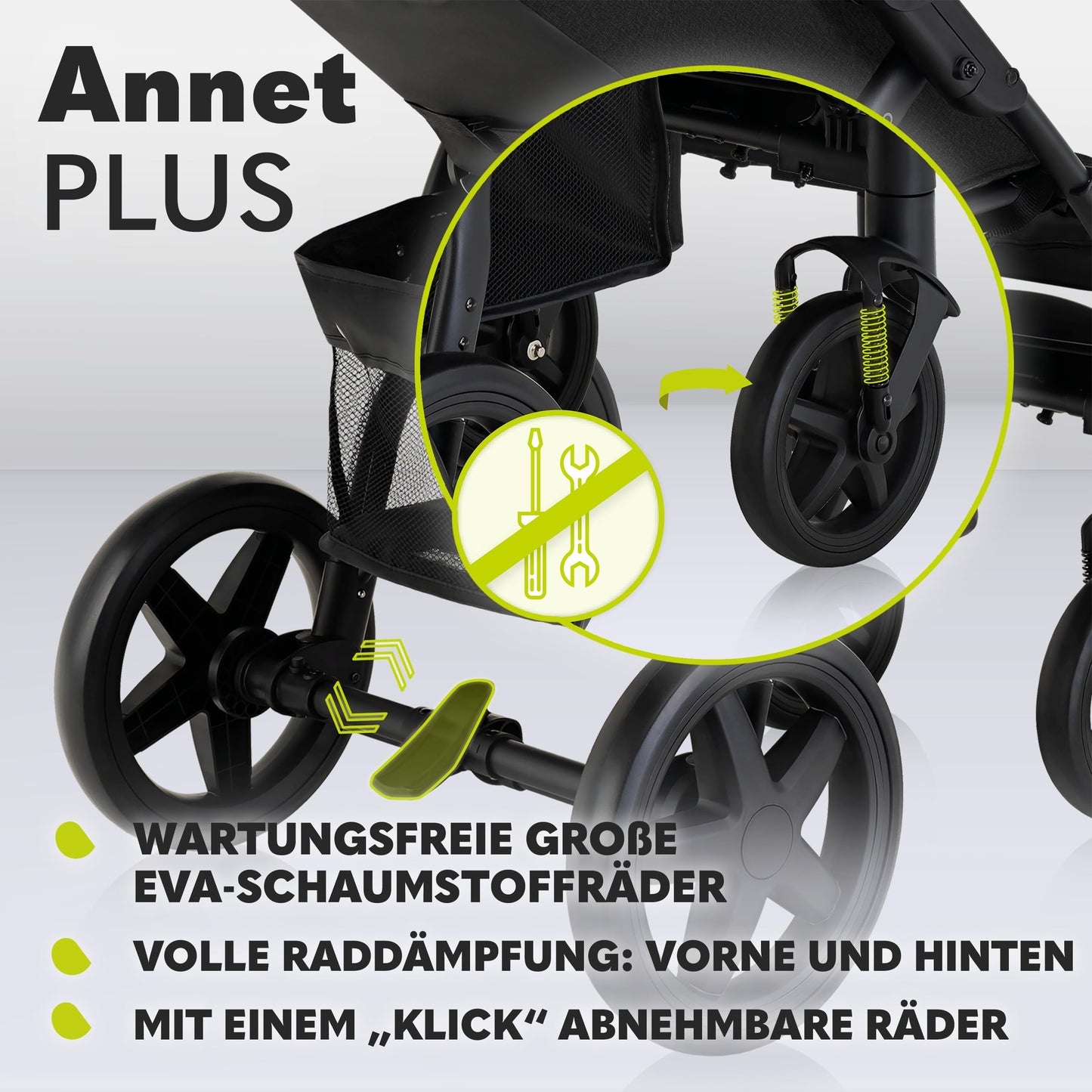 LIONELO Annet Plus Buggy up to 22 kg with Reclining Function, Small Folding Pushchair with Accessories, EVA Foam Wheels, Mosquito Net, Foot Cover Drink Holder, Basket Dreamin