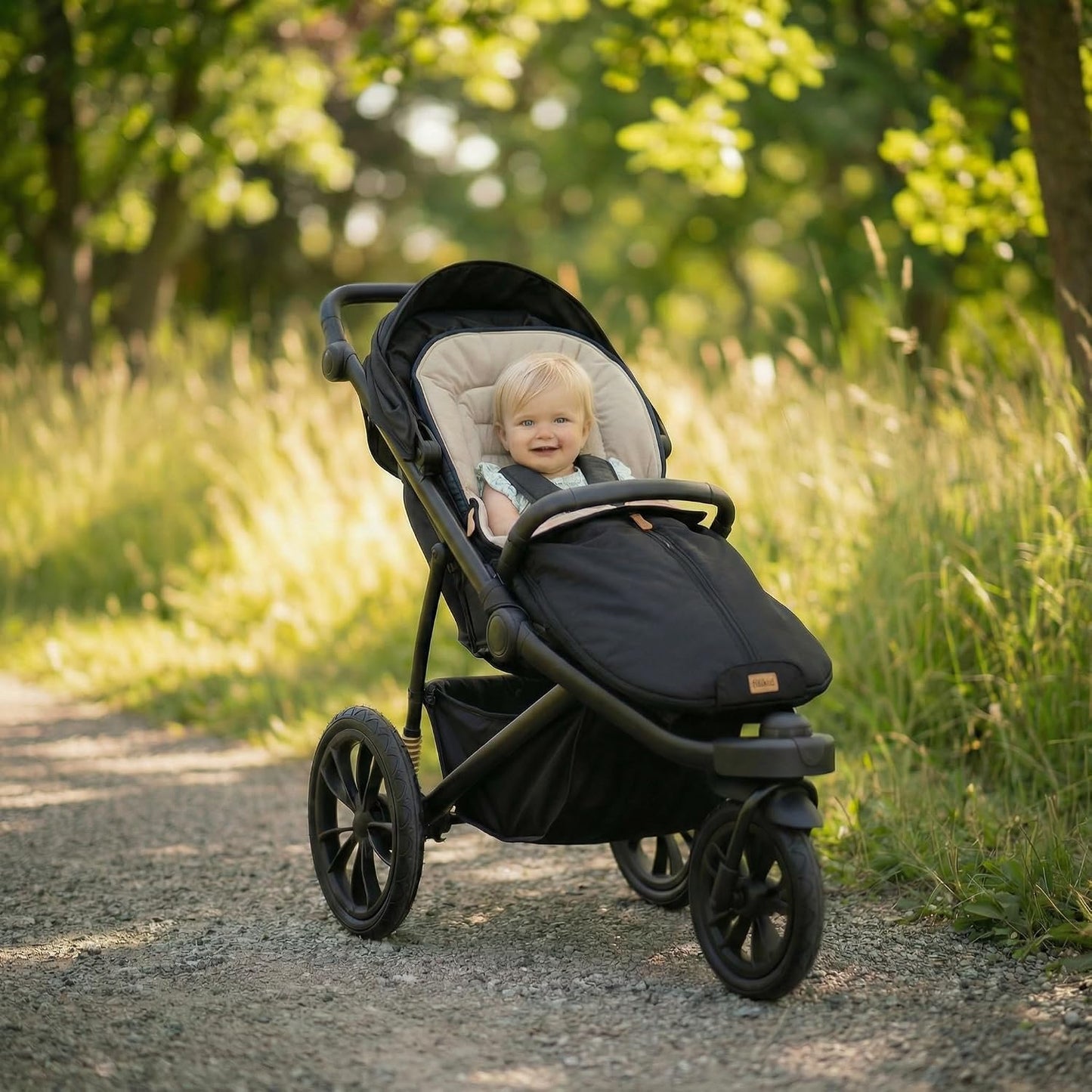 Babyfußsack Light Trend Exklusiv, 95x48cm | Leichter Sommer-Fußsack für Kinderwagen, Buggy & Sportwagen, Vorderteil abnehmbar, pflegeleicht