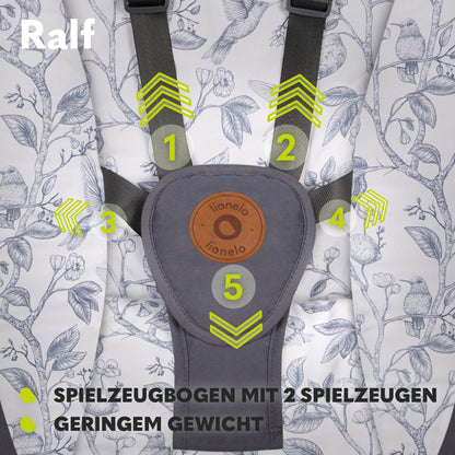 LIONELO Ralf 2-in-1 baby bouncer and recliner, remote control, 12 melodies, two rocking directions, 5 rocking speeds, locking, backrest adjustment, timer, quiet operation 