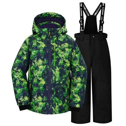 SMONTY SNOWER Boys' Snowsuit with Removable Hood, Ski Suit, Extra Warm, Winter Suit