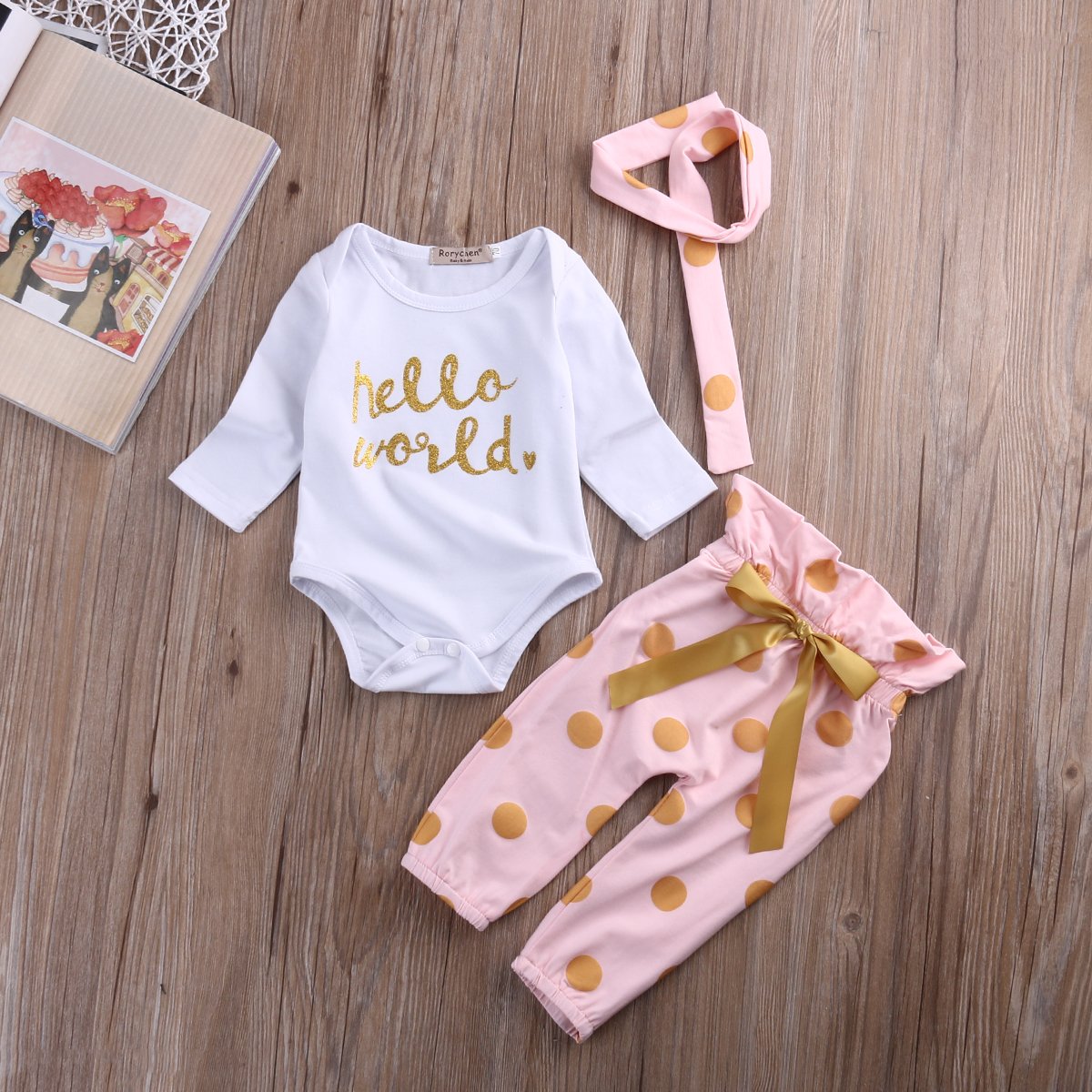 Babykleidung Set Baby Mädchen Langarm Body Strampler + Hose + Stirnband Mütze Kleinkinder Neugeborene Warme Babyset Kleidung Daddy's Prinzessin