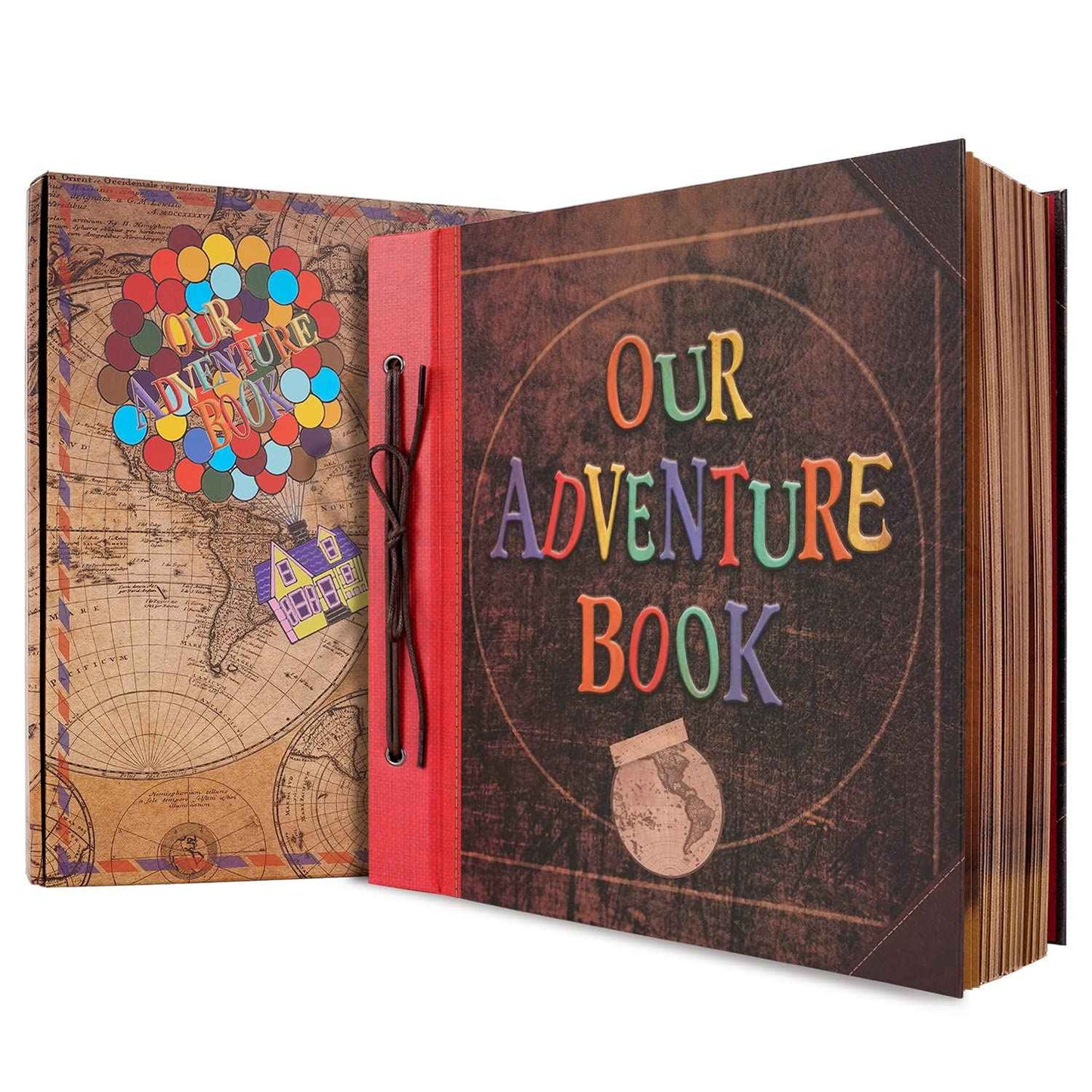 Unser Abenteuer Buch Album Foto Scrapbooking 12,3 x 12,1 Zoll, Abenteuer Buch Fotoalbum 60 Seiten, Fotoalbum für DIY Jahrestag für Männer, Kreative Geschenke Valentinstag