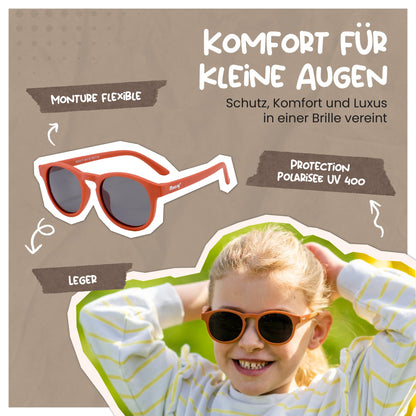 Maesy Faela Kindersonnenbrille für 3-6 Jahre - UV400 polarisierter Schutz - Flexibler und flexibler Rahmen - Sichere und bequeme Kindersonnenbrille für Kleinkinder