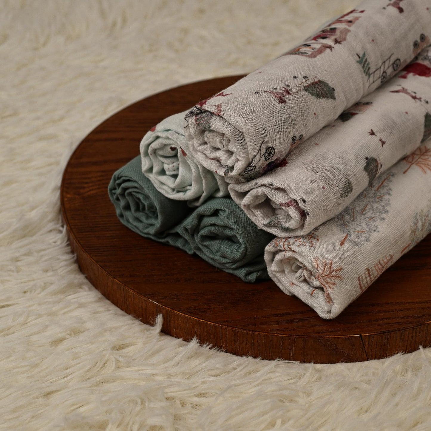 GLLQUEN Musselintücher für Babys, 6 Stück Spucktücher aus Baumwolle 70 cm x 70 cm, saugfähig und atmungsaktiv und ideal zum Reinigen, Abwischen und Abdecken von Neugeborenen