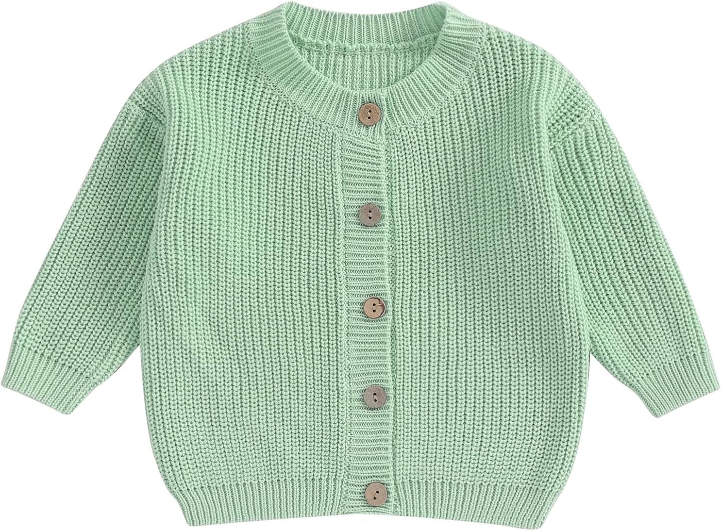 FOMOYUU Strickjacke für Kleinkinder und Neugeborene, Mädchen, langärmelig, Knopfleiste, Sweatshirt, Jacke, Herbst-Outfits