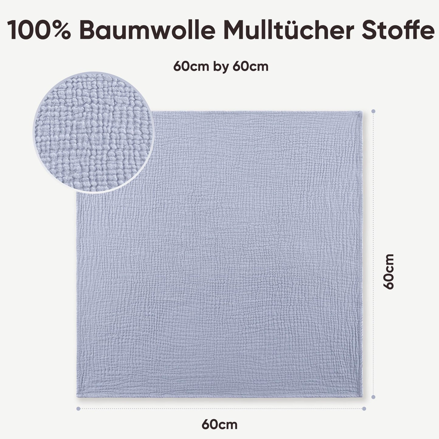 Bearmoss Moltontücher Baby 100% Baumwolle Weiche Spucktücher Baby,Atmungsaktiv und Extrem Saugfähig Musselin Tuch für Saugstark Mulltücher 4er 60x60cm (Brauner Druck)